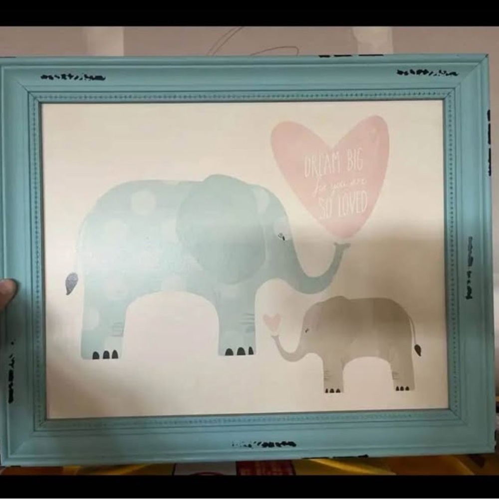 Nusery picture frame elephant